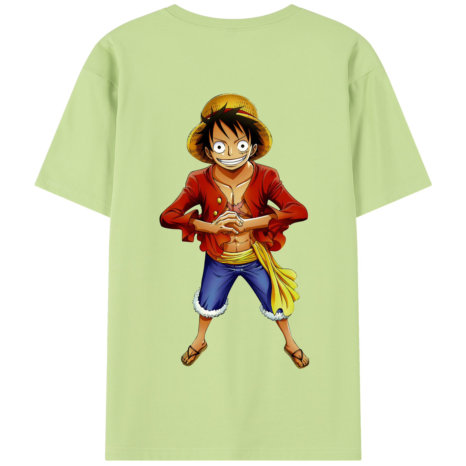 ワンピース モンキー・D・ルフィ ONE PIECE Monkey D. Luffy 綿100％半袖Tシャツ（背面プリント）